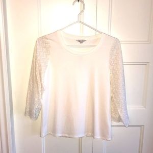 Brand new white lace sleeve top
